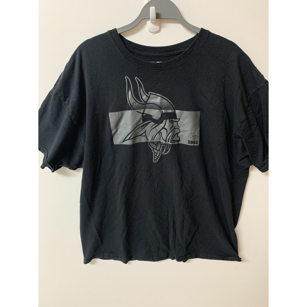 Minnesota Vikings T-Shirt Mens 2XL Black Gray NFL Team Apparel Top